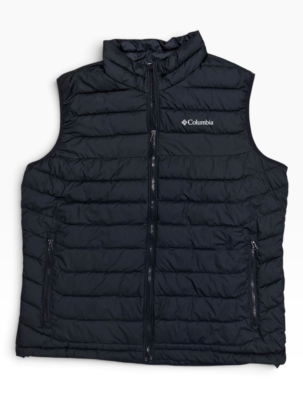Columbia Omni-Heat Black Puffer Down Vest Full Zip Men's XL Lightweight